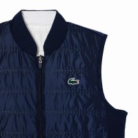 Gilet femme Lacoste Slim Fit bleu marine blanc  Offre - Pas cher