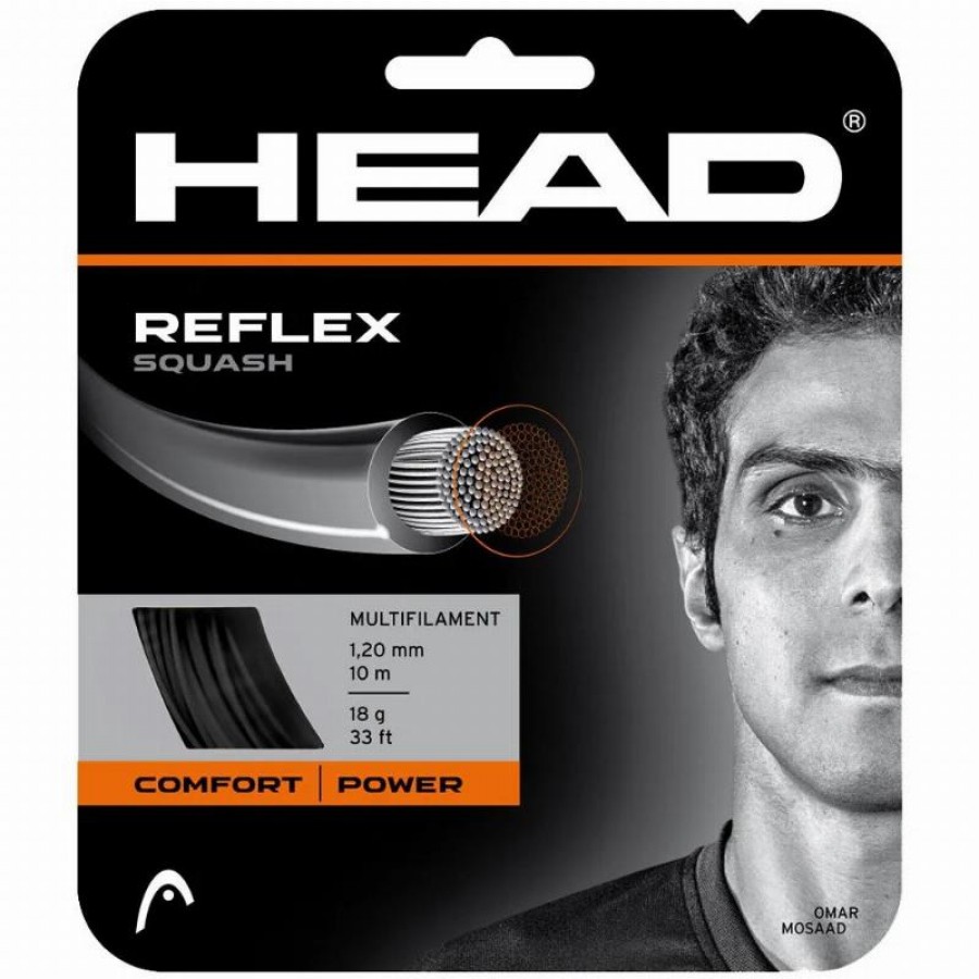 Squash 10m Head Reflex 1,20mm Corda Preta  Oferta + Barato