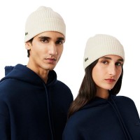 Gorro Lacoste Lana Blanco  Oferta + Barato