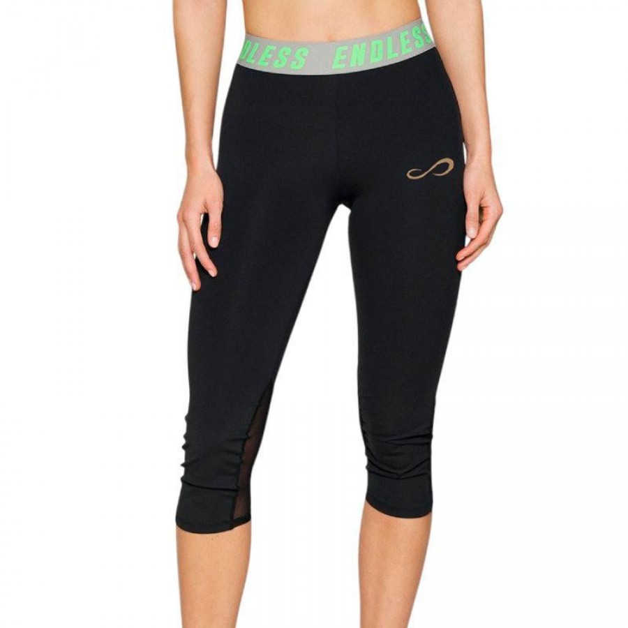 Mallas Endless Iconic Negro Verde  Oferta + Barato