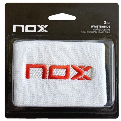Nox White Logo Red Wristbands 2 Units