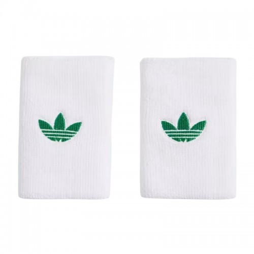 Adidas Original Long White Green Wristbands 2 Units