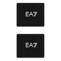 Muñequeras Armani EA7 Tennis Pro Largas Negro Blanco 2 Unidades