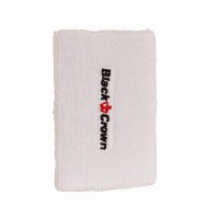 Black Crown Long White Wristbands 2 Units