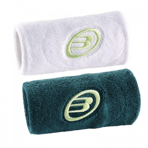 Bullpadel BPMU252 I White Dark Green Wristbands