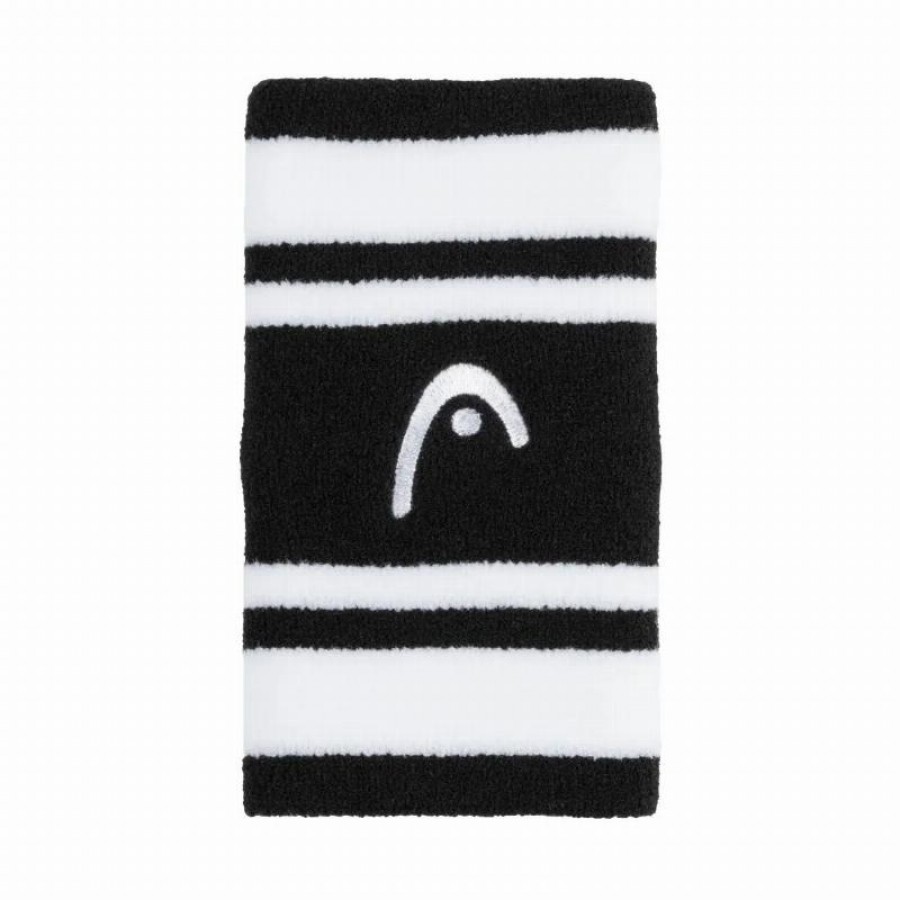 Munequeras Head Striped 5 Negro Blanco 2 Unidades  Oferta + Barato