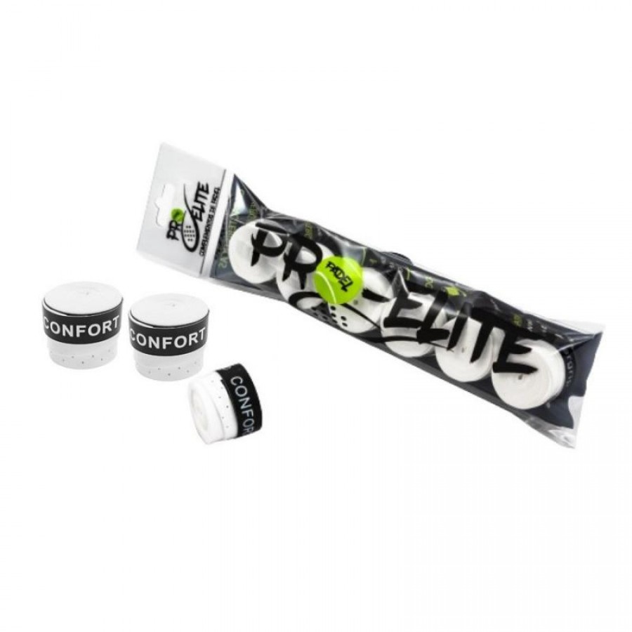 Overgrips Pro Elite Comfort Perforated White 6 Units  Offer + Cheap