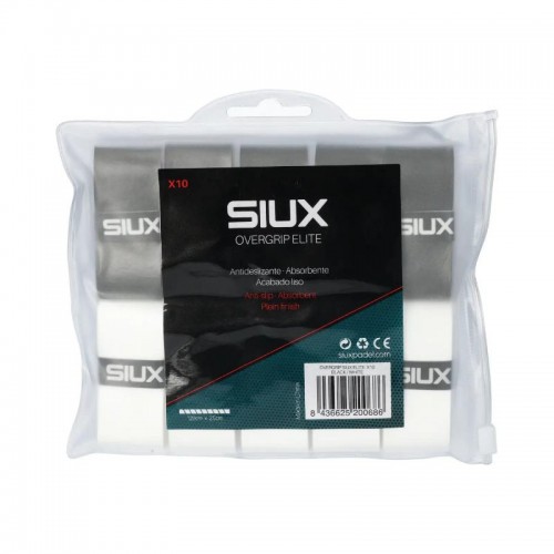 Siux Elite White Black Overgrips 10 Units