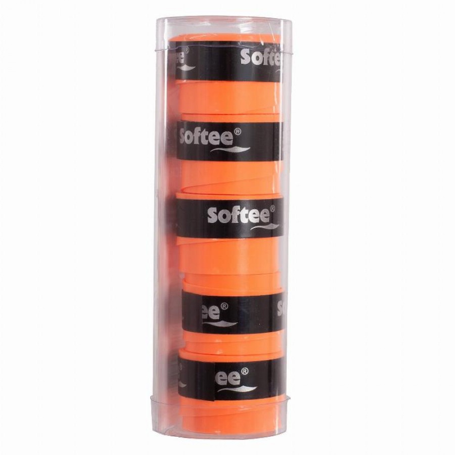 Softee Tech Smooth Overgrips Fluorescent Orange 5 Units