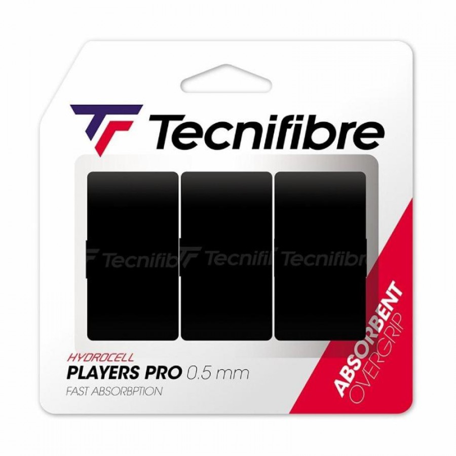 Overgrips Tecnifibre Players Pro Negro 3 Unidades  Oferta + Barato