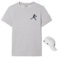 Pack Lacoste Novak Djokovic T-Shirt Casquette Gris et Blanc  Offre - Pas cher