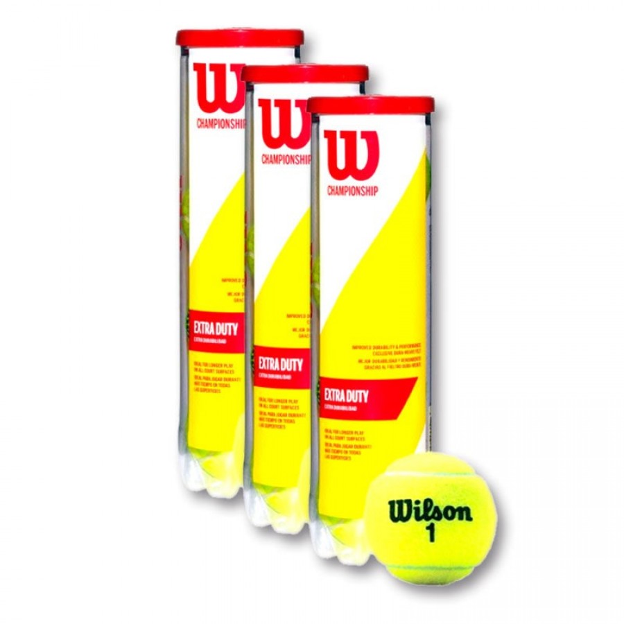 Pack de 3 bateaux de 4 Wilson Championship Extra Duty 4 balles  Offre - Pas cher