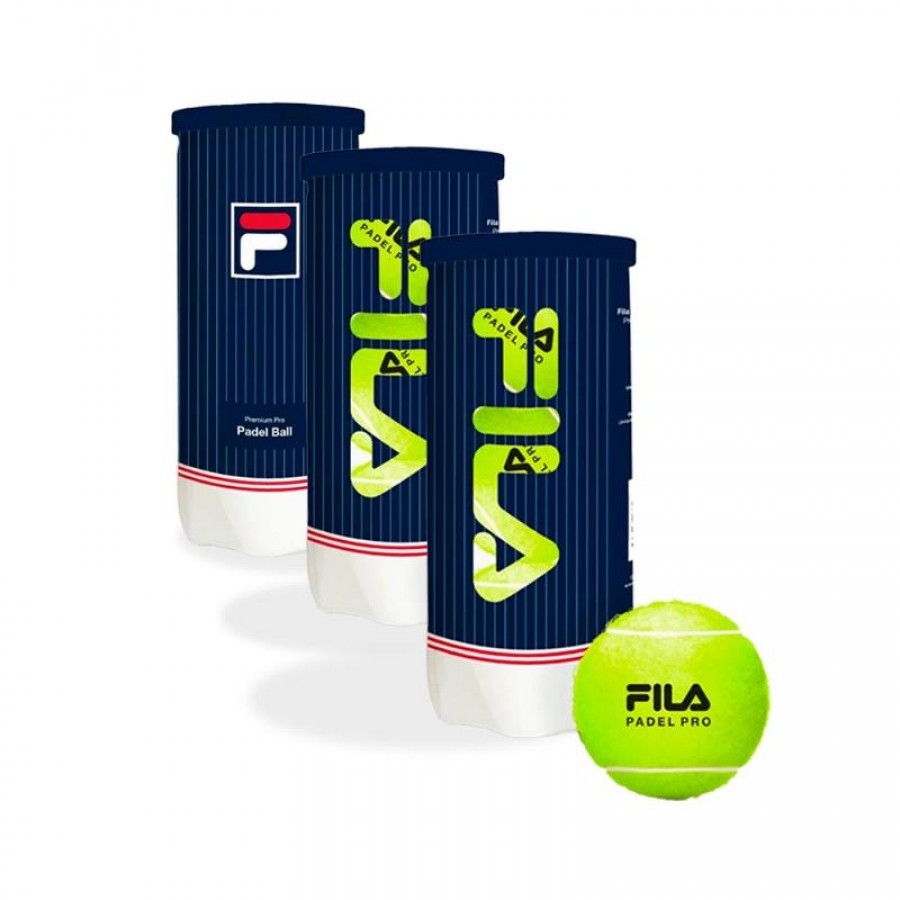 Pack of 3 Cans of Fila Padel Premium Pro Balls  Offer + Cheap