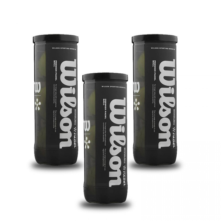 Pack de 3 Botes de Pelotas Wilson Padel Premier  Oferta + Barato