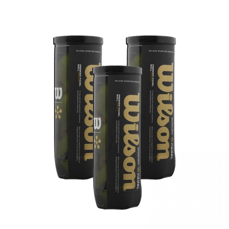 Pack of 3 Bottles of Wilson Padel Premier Speed Balls  Offer + Cheap
