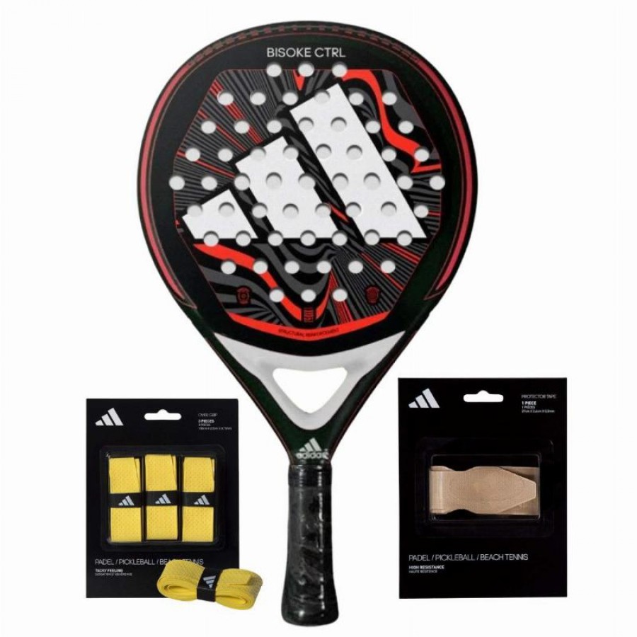 Pacchetto racchette Adidas Bisoke Control 2024 con overgrip e protezione  Offerta + Economico