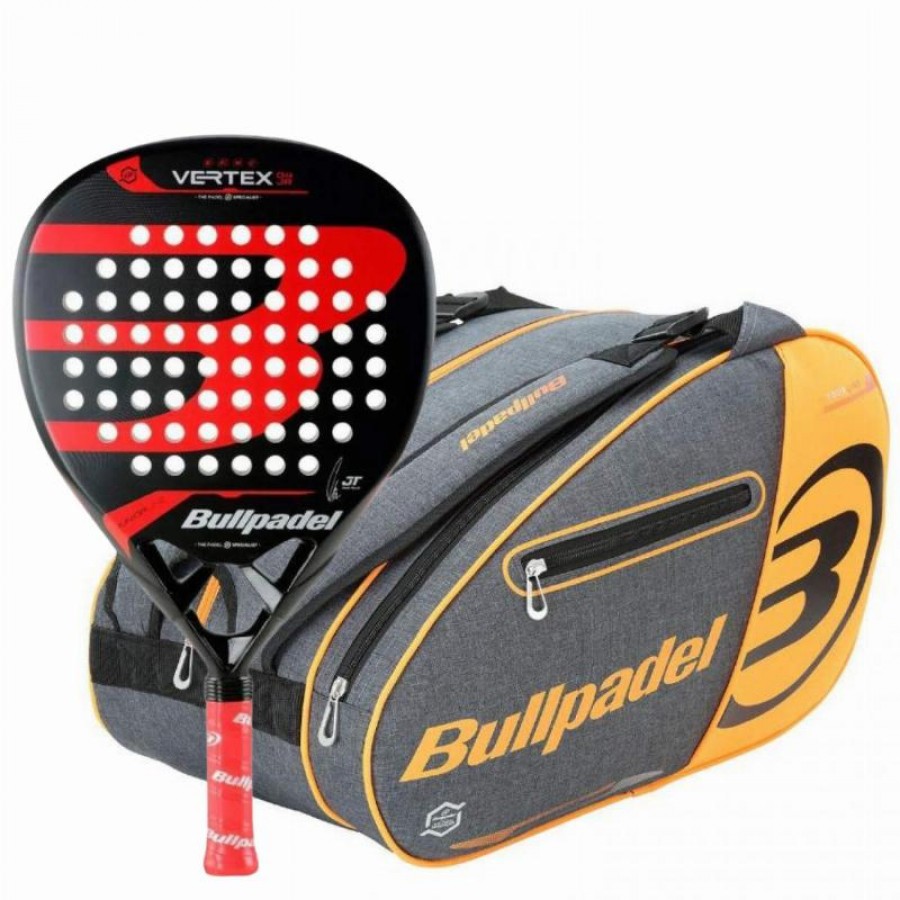 Pack Pala Bullpadel Tello Vertex 04 Junior 2024 y Paletero Bullpadel Naranja   Oferta + Barato