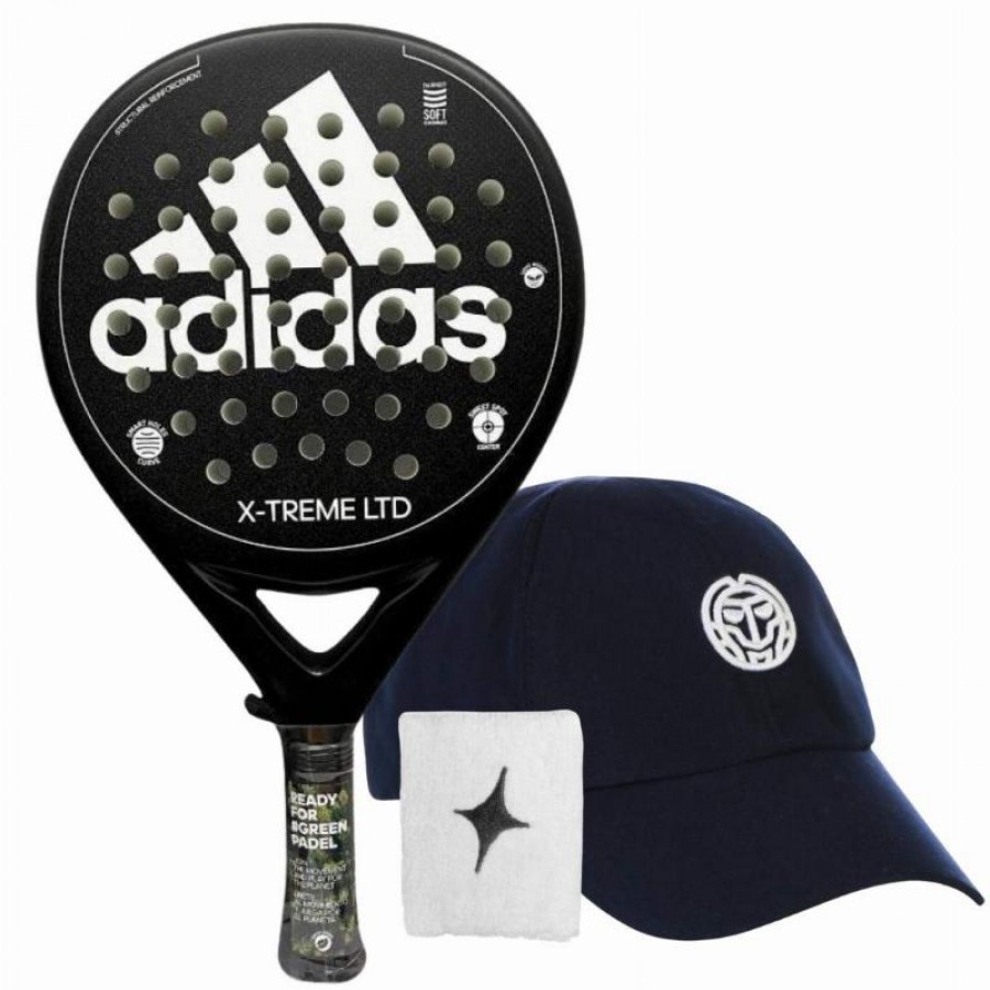 Pack Adidas X-Treme Noir Blanc Raquette avec Casquette et Bracelet   Offre - Pas cher