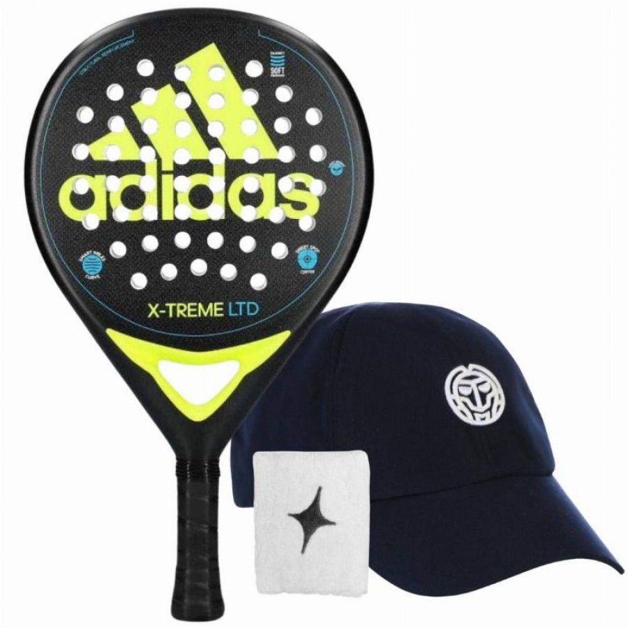 Pack Raquette adidas X-Treme Lime Noir avec Casquette et Bracelet   Offre - Pas cher