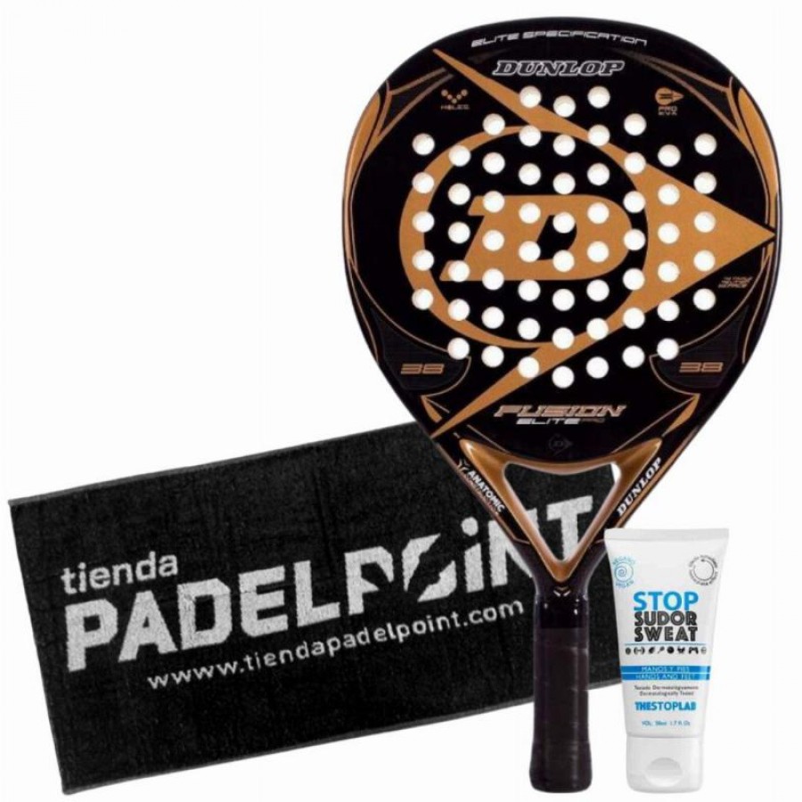Dunlop Fusion Elite Pro Gold Paddle Pack with Towel and Magnesium  Offer + Cheap