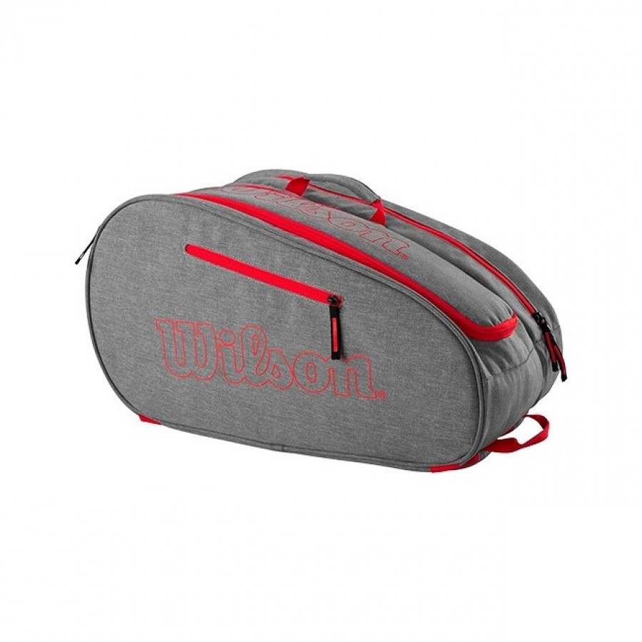 Wilson Team Racket Bag Grey Red  Offer + Cheap