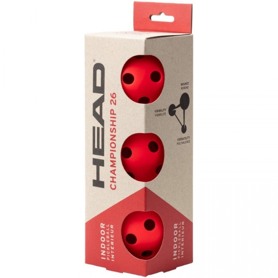 Pelotas Pickleball Head Championship 26 Indoor 3 Unidades  Oferta + Barato