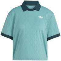 Polo Femme Adidas Original Pro London Turquoise  Offre - Pas cher