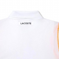 Lacoste Polo Polyester Recycle Blanc Orange  Offre - Pas cher