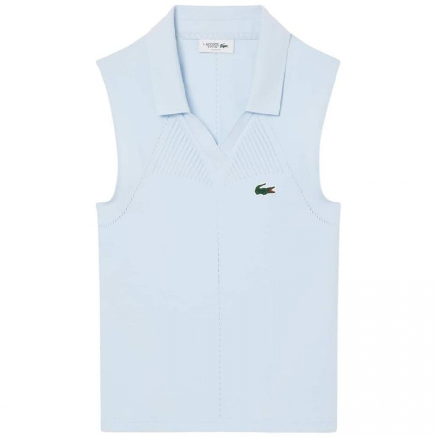 Polo Lacoste Apertado Ajuste Azul Claro Mujer  Oferta + Barato