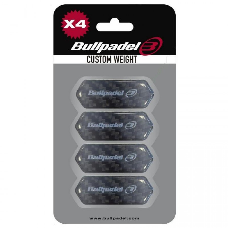 Protetor Bullpadel Peso Personalizado Negro 4 Unidades