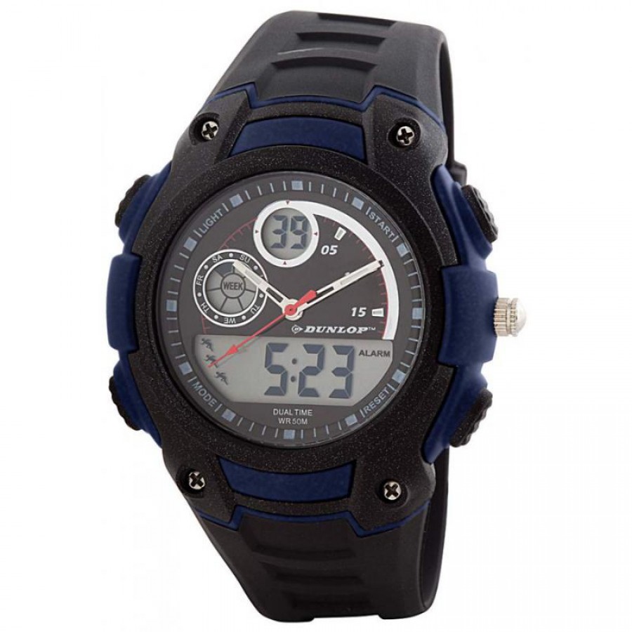Montre Dunlop Noir Bleu  Offre - Pas cher