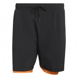 Shorts Adidas Club 2 em 1 Preto Laranja