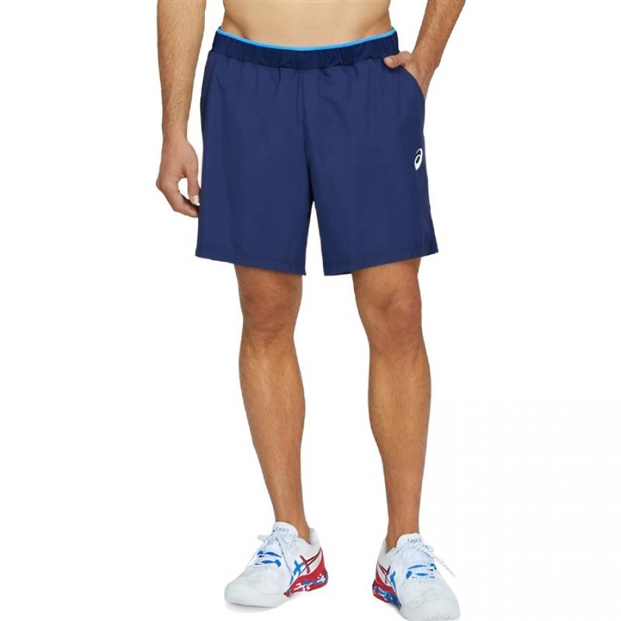Short Asics Club 7In Azul Peacoat  Offer + Cheap