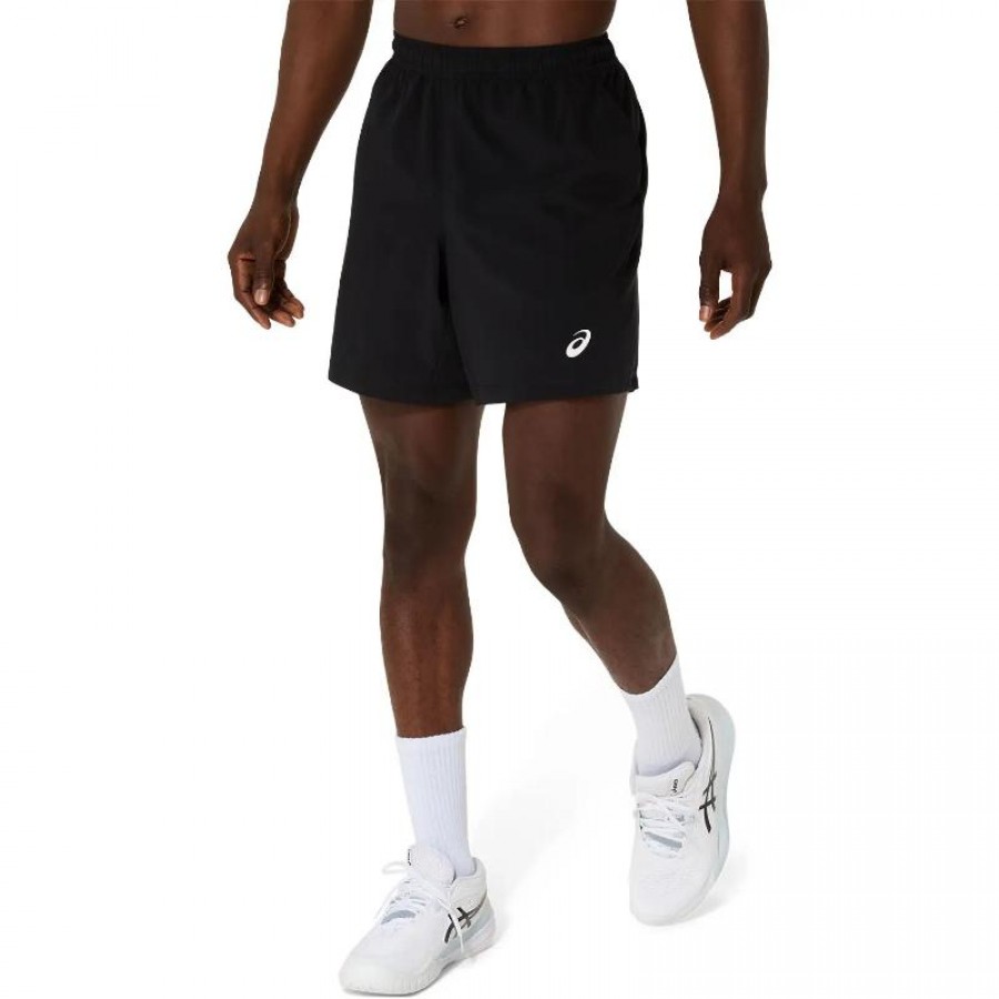 Short Asics Court 7IN Negro Blanco  Oferta + Barato