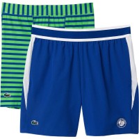Short Lacoste Roland Garros Bleu Blanc Vert  Offre - Pas cher