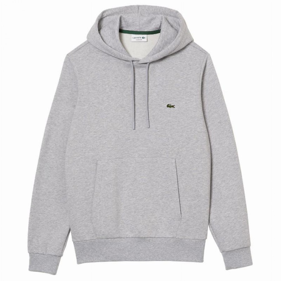 Sweat-shirt en coton gris Lacoste Vigore  Offre - Pas cher