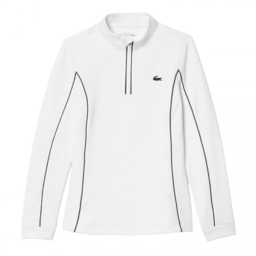 Sudadera Lacoste Ultra Dry Blanco Verde Mujer  Oferta + Barato