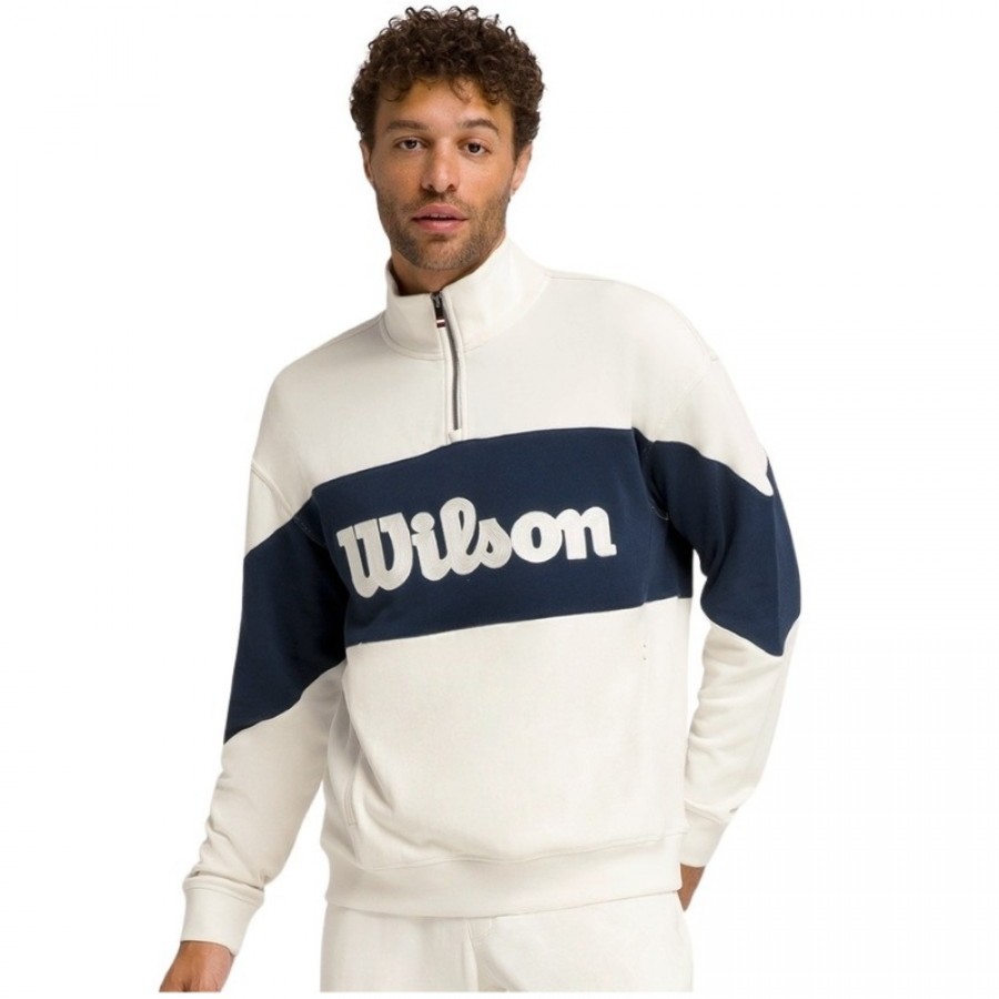 Sudadera Wilson Parkside Half Zip Blanco Beige  Oferta + Barato
