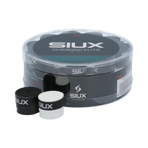 Siux Elite White Black Overgrips Drum 30 Units