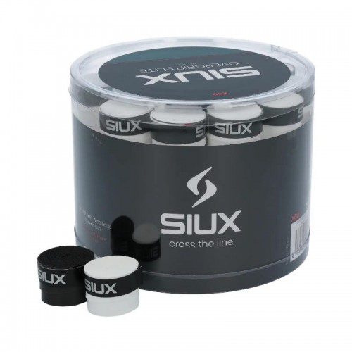 Siux Elite Overgrips Drum White Black 60 Units