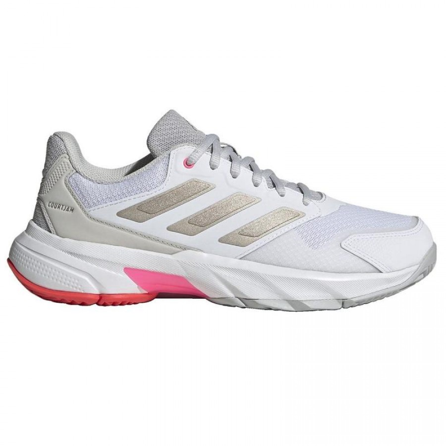 Zapatillas Adidas CourtJam Control 3 Blanco Plata Rojo Mujer  Oferta + Barato
