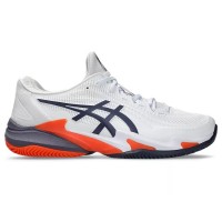 Asics Court FF 3 Clay White Gray Orange Sneakers  Offer + Cheap