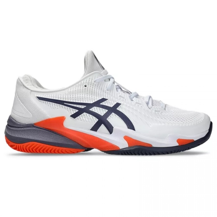 Asics Court FF 3 Clay White Gray Orange Sneakers  Offer + Cheap