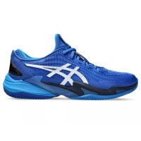 Baskets Asics Court FF 3 Novak Clay Bleu Noir Argent  Offre - Pas cher