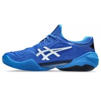 Baskets Asics Court FF 3 Novak Clay Bleu Noir Argent  Offre - Pas cher