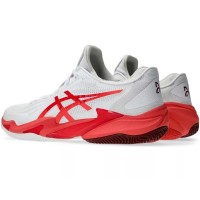 Asics Court FF 3 Novak Clay White Red Sneakers  Offer + Cheap
