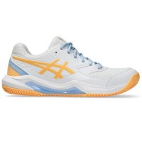 Zapatillas Asics Gel Dedicate 8 Padel Blanco Naranja Mujer  Oferta + Barato