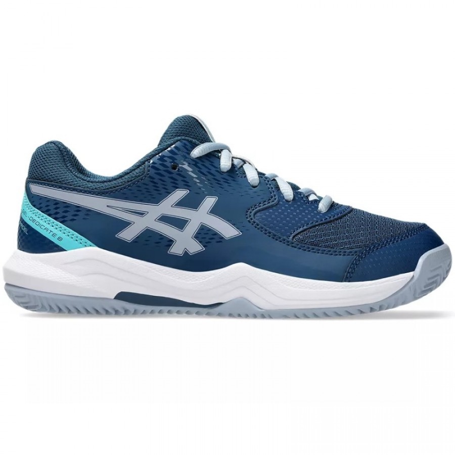 Tênis Asics Gel Dedicate 8 Padel GS Azul Mako Cinza Júnior  Oferta + Barato