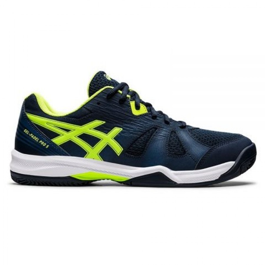 Chaussures Asics Gel Padel Pro 5 Bleu Francais Vert Danger