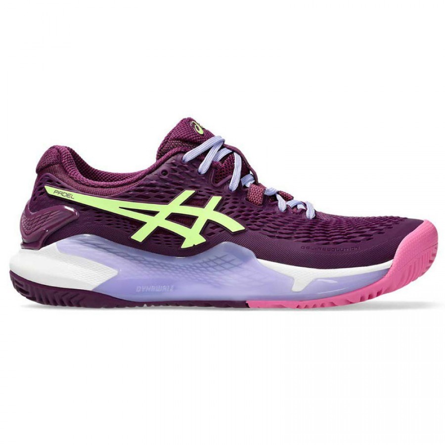 Zapatillas Asics Gel Resolution 9 Padel Malva Intenso Lima Mujer  Oferta + Barato